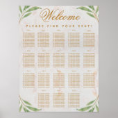 18 Tabellen Zitkaart laat groen botanisch uit Poster (Voorkant)