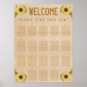 18 Tabellen Zitkast Rustic Wood Sunflower Poster (Voorkant)
