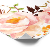 18 Tables Wedding Seating Chart Floral Gold Lijst Poster (Hoek)