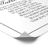 18 Tafel Eenvoudige Elegantie Trouwstoel Grafiek Poster (Hoek)