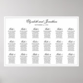 18 Tafel Eenvoudige Elegantie Trouwstoel Grafiek Poster (Voorkant)