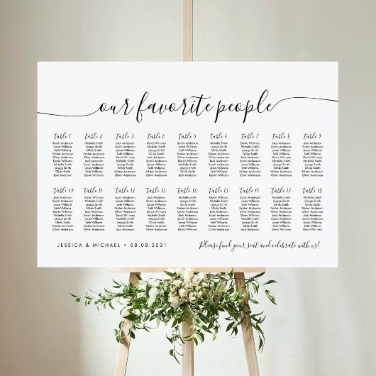 18 Tafel Elegant Onze Geliefde Mensen Zitplaatsind Poster