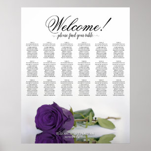 18 Tafel Elegante Konings Paarse Roos Zitplaatskaa Poster