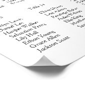 18 Tafel Elegante Moderne bruiloft zitkaart Poster (Hoek)