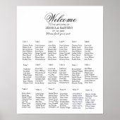 18 Tafel Elegante Moderne bruiloft zitkaart Poster (Voorkant)