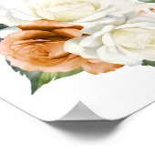 18 tafel gebrande Sinaasappel witte bloem zithoek Poster (Hoek)