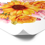 18 Tafel Geel Bloemstuk Bruiloft Zitplaatskaart Poster (Hoek)