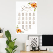 18 Tafel Geel Bloemstuk Bruiloft Zitplaatskaart Poster (Thuiskantoor)