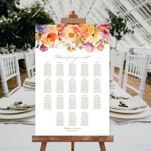 18 Tafel Lente Bloemstuk Bruiloftstoelindeling Poster