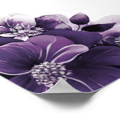 18 Tafel Paarse Bloem Bruiloftstoelindeling Poster (Hoek)
