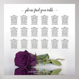 18 Tafel Pruim Paarse Roos Trouw Stoelenindeling Poster