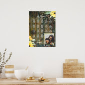 18 Tafel Rustisch Hout ZONNLOWERS FOTOZITTING Poster (Keuken)