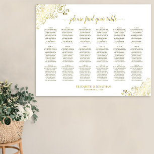 18 Tafel Trouw Stoelenindeling Grafiek Witte & Gou Poster