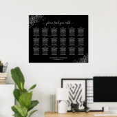 18 Tafel-weddenschapskaart Silver Frills Black Poster (Thuiskantoor)