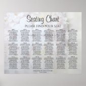 18 Tafel White Hearts Peony Wedding Seating Chart Poster (Voorkant)