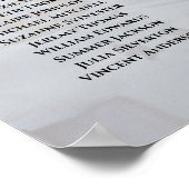 18 Tafel White Hearts Peony Wedding Seating Chart Poster (Hoek)