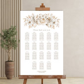18 Tafel Wit Bloemen Bruiloft Zitkaarten Poster