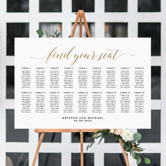 18 Tafels Klasse Vind je plaats Zitplaatsindeling Poster