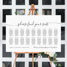 18 Tafels Modern Stoelzoeker Zitplaats Chart Poster