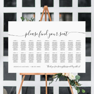 18 Tafels Modern Stoelzoeker Zitplaats Chart Poster