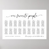 18 Tafels Onze favoriete Mensen Zitschema Plan Poster (Voorkant)