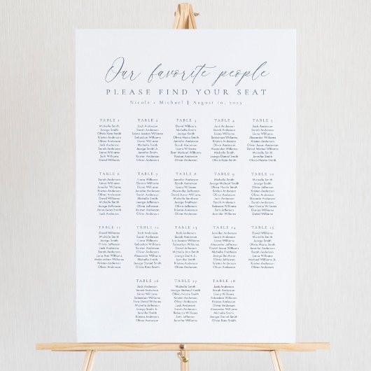 18 Tafels Onze Favoriete Mensen Zittinglijst Poster