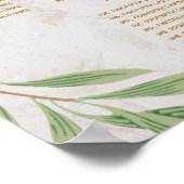 18 Tafels Stoelindeling Kaart Bladeren Groene Plan Poster (Hoek)