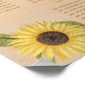 18 Tafels Stoelindeling Landelijk Hout Zonnebloem  Poster (Hoek)