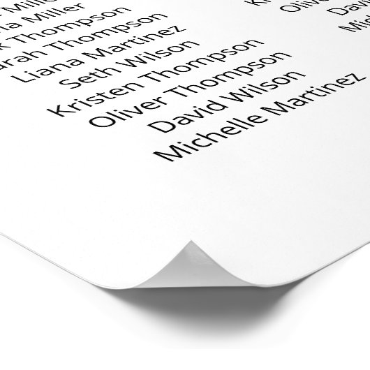 18 Tafels Vind uw zitplaatskaart plan Poster (Hoek)