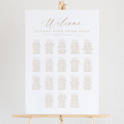 18 Tafels Welkom Zitplaats Chart Poster