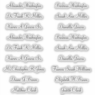 18 Trouwgastnamen Elegant Schrift Sticker