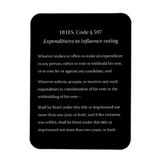 18 US Code 597 Uitgaven om Stemmen te Beïnvloeden Magneet