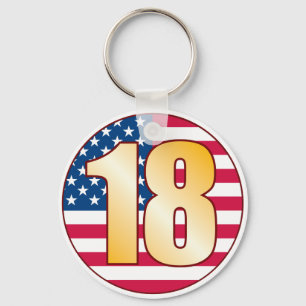 18 USA Gold Sleutelhanger