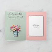 18 Vandaag Gerbera bloemen verjaardag groen Kaart (Binnen)