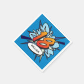 18 Verjaardag Fun Retro Stripboek Servet (Hoek)