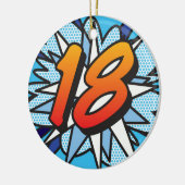 18 Verjaardag Leuk Retro Stripboek Keramisch Ornament (Links)