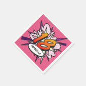 18 Verjaardag Leuk Retro Stripboek Roze Servet (Hoek)