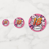 18 Verjaardag Leuke Retro Stripboek Confetti (Achterkanten)