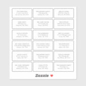 18 Verjaardagsgast Ontvanger Naam Adres Verzending Sticker (Vel)