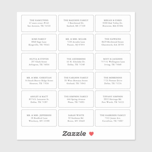 18 Verjaardagsgast Ontvanger Naam Adres Verzending Sticker (Vel)