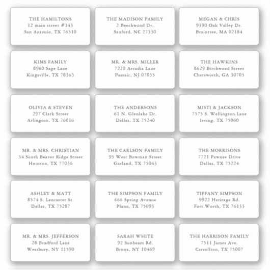 18 Verjaardagsgast Ontvanger Naam Adres Verzending Sticker (Voorkant)