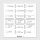 18 Verschillende geadresseerde namen Adressen merk Sticker (Vel)