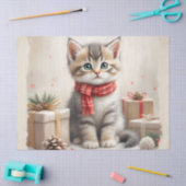 18# Weefselpapier Kerst Kat Tissuepapier (Craft)