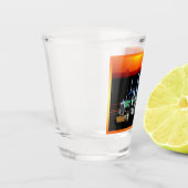 18 Wheeler Cattle Truck in Sunset Personalized Shot Glas (Links)
