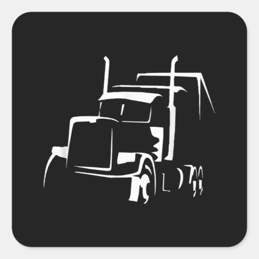 18 Wheeler Semi Truck voor vrachtwagenchauffeurs d Vierkante Sticker (Voorkant)