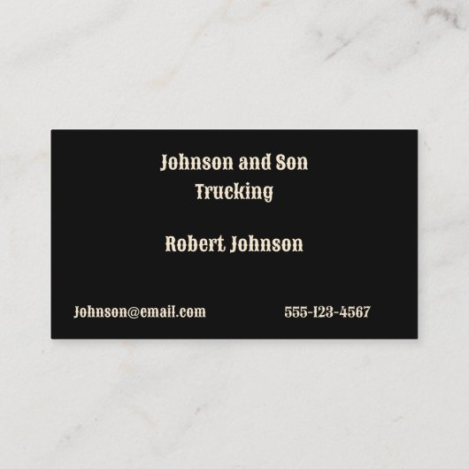 18 Wheeler Simi Tractor Trailer Truck Visitekaartje (Achterkant)