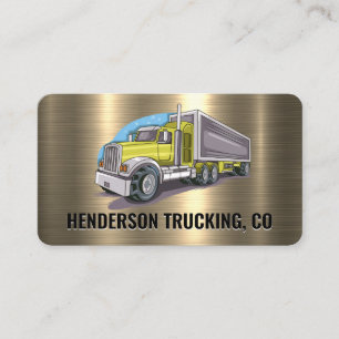 18 Wheeler Trucking   metaalgoud Visitekaartje
