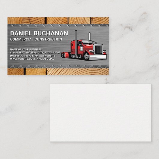 18 Wheeler | Vrachtwagenchauffeur | Bouwsector Visitekaartje (Voorkant / Achterkant)