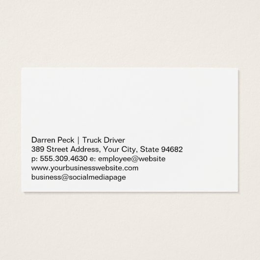 18-wieler vrachtwagen | vrachtvervoer over zee visitekaartje (Achterkant)