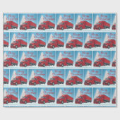 18 Wielwagen en grote wiel met kerst Cadeaupapier (Vlak)